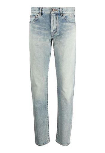 Saint Laurent Halbhohe Straight-Leg-Jeans - Blau