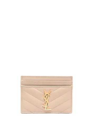 Saint Laurent Gestepptes Monogram Kartenetui - Nude