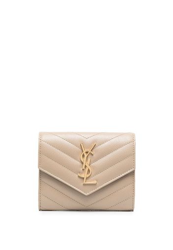 Saint Laurent Portemonnaie mit Monogramm - Nude