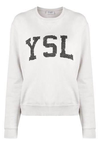 Saint Laurent Sweatshirt mit YSL-Logo - Nude