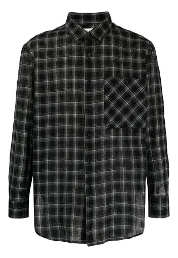 Saint Laurent Kariertes Flanellhemd - Schwarz