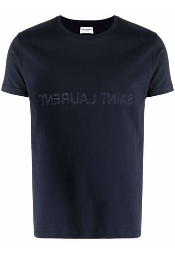 Saint Laurent T-Shirt mit Logo-Print - Blau