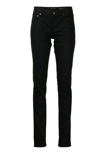 Saint Laurent Halbhohe Skinny-Jeans - Schwarz