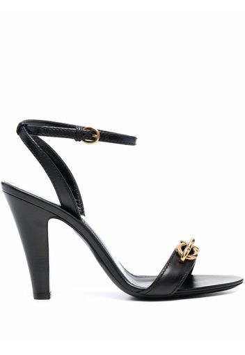 Saint Laurent Flache Le Maillon Sandalen 95mm - Schwarz