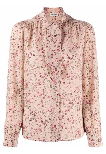 Saint Laurent Bluse mit Schluppe - Rosa