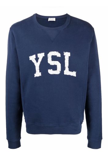 Saint Laurent Sweatshirt mit Logo-Print - Blau