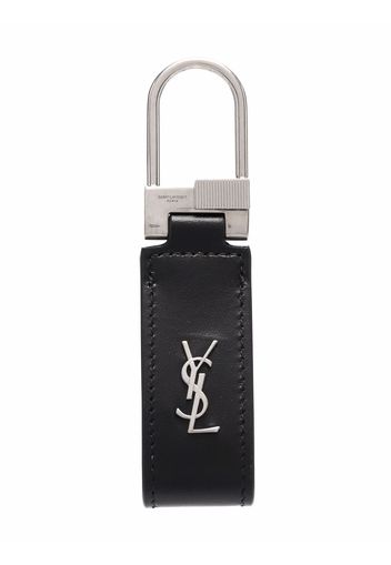 Saint Laurent Schlüsselanhänger mit Logo-Schild - Schwarz