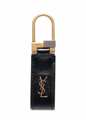 Saint Laurent Schlüsselanhänger mit Logo-Schild - Schwarz