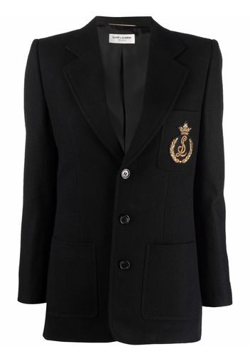 Saint Laurent Blazer mit Logo - Schwarz