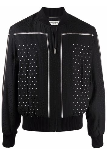 Saint Laurent Bomberjacke mit Polka Dots - Schwarz