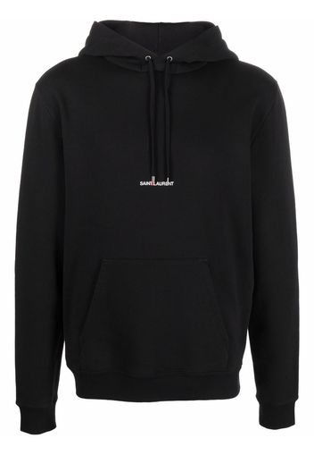 Saint Laurent Hoodie mit Logo-Print - Schwarz