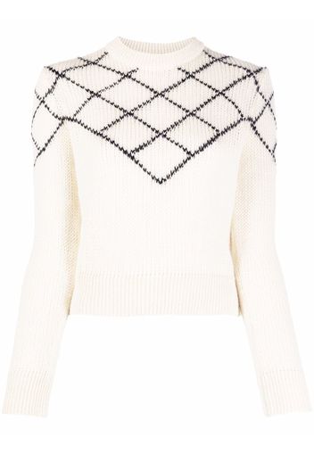 Saint Laurent Intarsien-Pullover - Nude