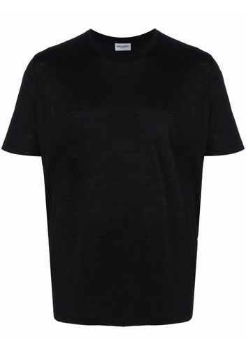 Saint Laurent T-Shirt mit Logo-Stickerei - Schwarz