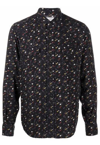 Saint Laurent Hemd mit Sterne-Print - Schwarz