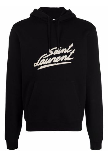 Saint Laurent Hoodie mit Logo-Print - Schwarz