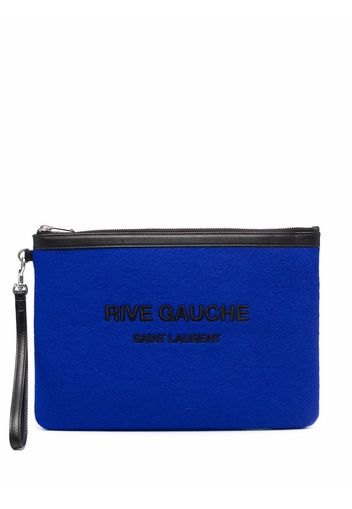 Saint Laurent Clutch mit Logo - Blau