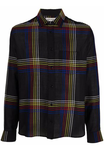 Saint Laurent checked wool shirt - Schwarz