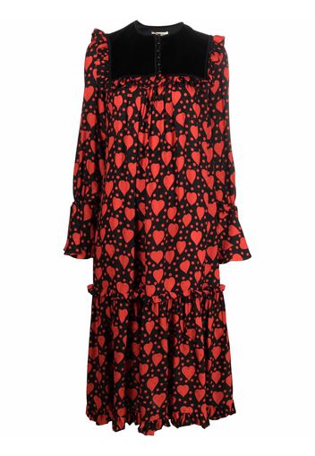 Saint Laurent heart-print maxi dress - Rot