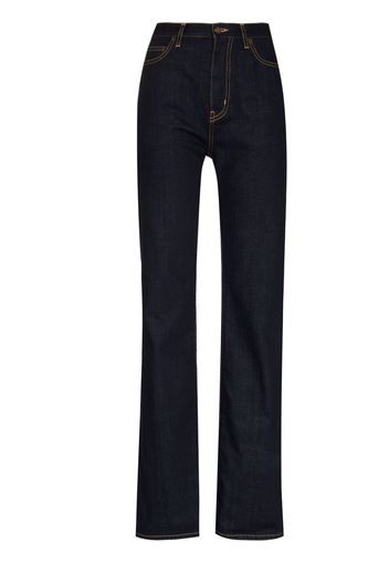 Saint Laurent Gerade High-Rise-Jeans - Blau