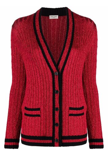 Saint Laurent cable knit cardigan - Rot