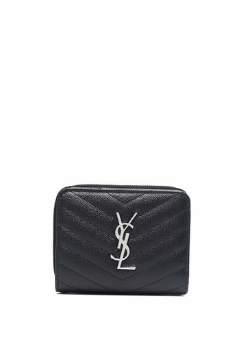 Saint Laurent Monogram Portemonnaie - Schwarz