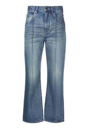 Saint Laurent cropped high-rise jeans - Blau