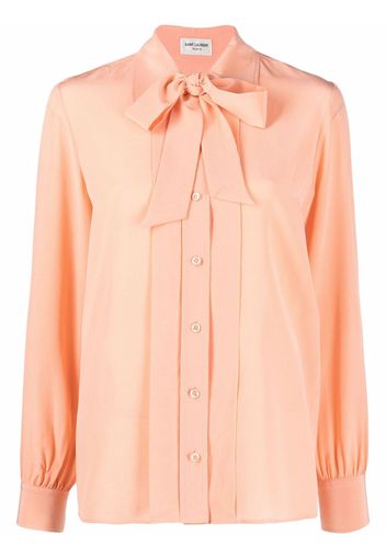 Saint Laurent pussy-bow collar blouse - Orange