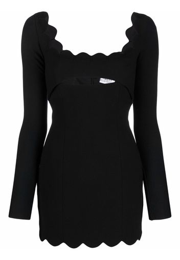 Saint Laurent scallop-trim fitted minidress - Schwarz