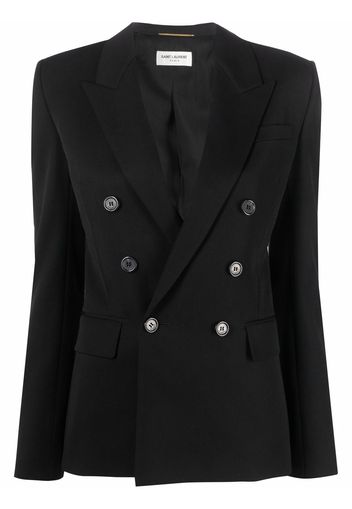 Saint Laurent Doppelreihiger Blazer - Schwarz