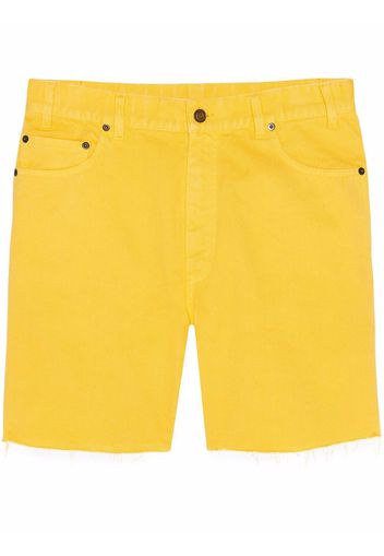 Saint Laurent Halbhohe Jeans-Shorts - Gelb