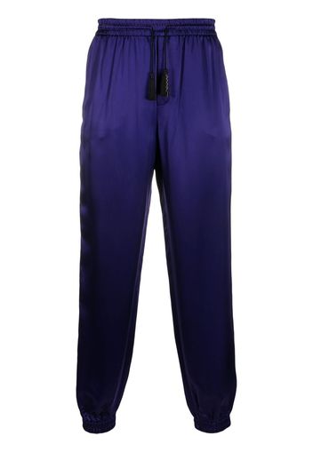 Saint Laurent Tapered-Hose aus Seide - Violett