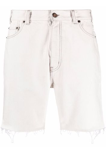 Saint Laurent Jeans-Shorts ausgefranstem Saum - Nude