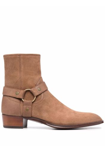 Saint Laurent Wyatt Harness ankle boots - Braun