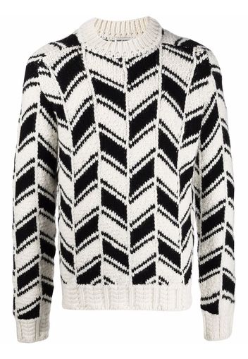 Saint Laurent chevron pattern jumper - Nude