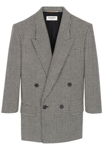 Saint Laurent houndstooth double-breasted blazer - Schwarz