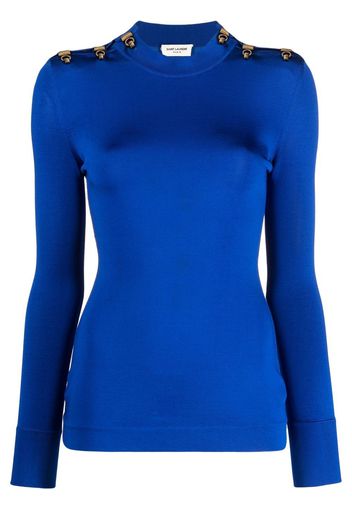 Saint Laurent hardware embellished undershirt top - Blau