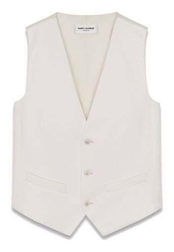 Saint Laurent button fastening waistcoat - Nude