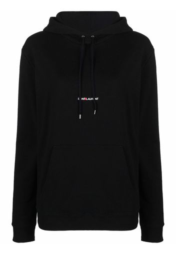 Saint Laurent logo print hoodie - Schwarz