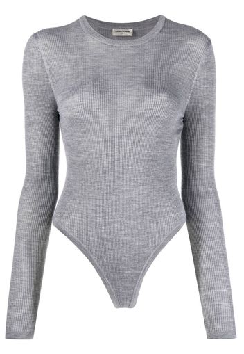 Saint Laurent Gerippter Body - Grau