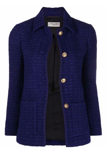 Saint Laurent fitted tweed blazer - Blau