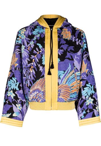 Saint Laurent jacquard hooded bomber jacket - Violett