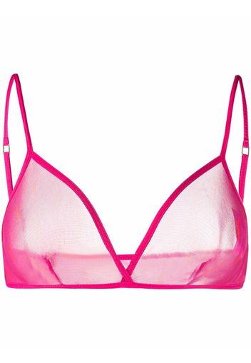 Saint Laurent Gorge triangle tulle bra - Rosa