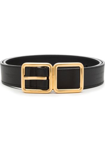 Saint Laurent double-buckle leather belt - Schwarz