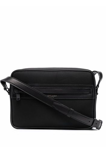 Saint Laurent logo-print leather shoulder bag - Schwarz