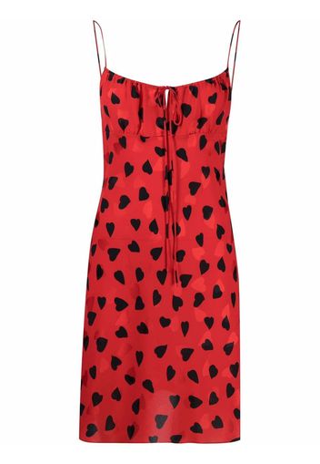 Saint Laurent heart print empire-line mini-dress - Rot