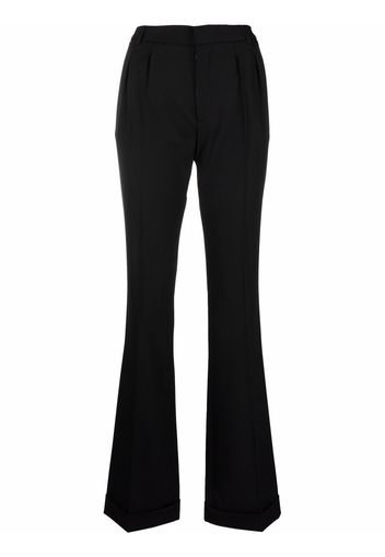 Saint Laurent pleat-detail flared tailored trousers - Schwarz