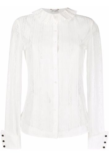 Saint Laurent ruffled-collar shirt - Weiß