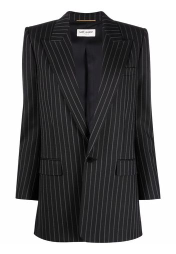 Saint Laurent pinstripe single-breasted blazer - Schwarz