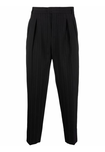 Saint Laurent striped tapered trousers - Schwarz