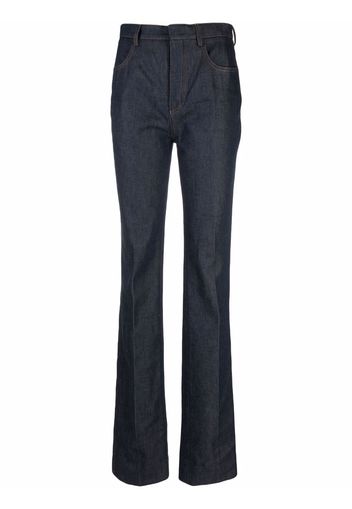 Saint Laurent Bootcut-Jeans mit hohem Bund - Blau